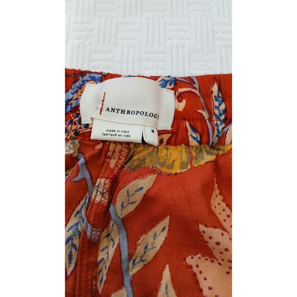 Anthropologie Sonrisa Paisley Floral Red Flowy Wide Leg Beach Pants size medium - Picture 10 of 10